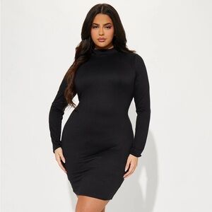 🖤 Curvy Black Long Sleeve Bodycon Dress – 2X/3X 🖤
